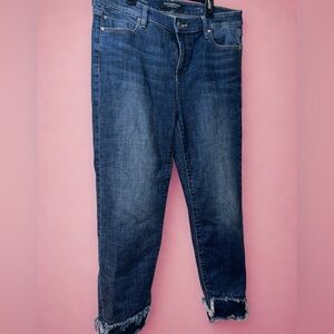 Liverpool Skinny Crop Raw-Hem Jeans